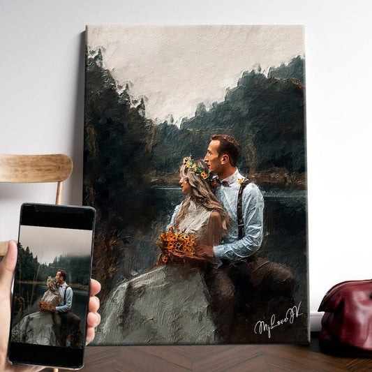 Personalized photo Painting - Oil Paint Art - canvaseasyart.com