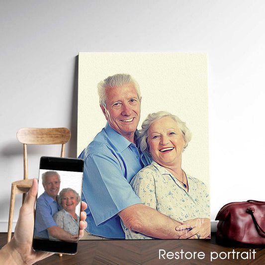 Personalized photo Painting - Restore portrait - canvaseasyart.com